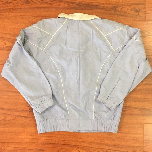 80s VintageBlue Button Up Light Jacket Medium - Picture 2 of 8